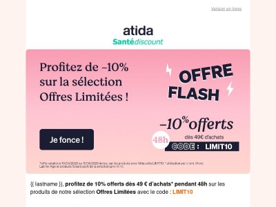 🚀 -10% dès 49€ pendant 24H !