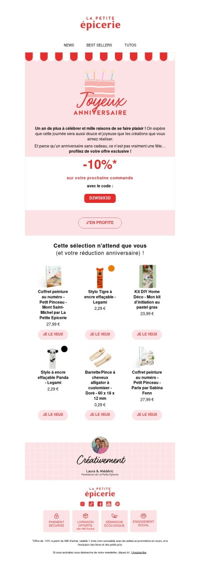 {{ lastname }}, c'est votre journée 🎁