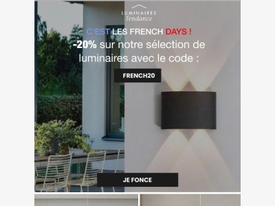 French Days : –15% sur nos luminaires tendance !