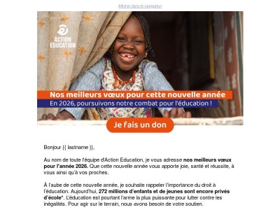 En 2026, poursuivons notre combat pour l’éducation !