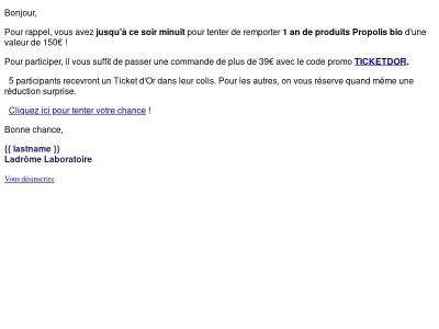 ⏰ Fin ce soir : tentez de gagner un Ticket d'Or