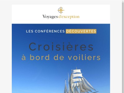 [Rappel] Croisière Voilier : Vous êtes invité(e) à notre prochaine conférence en ligne