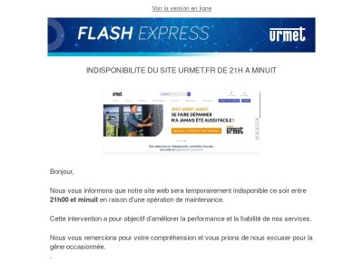 Flash Express - maintenance urmet.fr