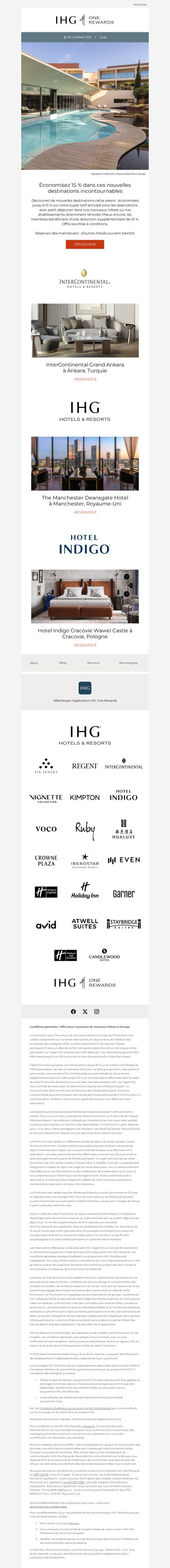 Nouvelle offre sur les hôtels : jusqu'à 15 % de réduction dans de nouvelles destinations