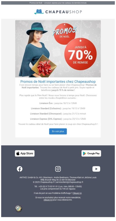 Jusqu’à 70 % de remise 🎄 Promos de Noël importantes