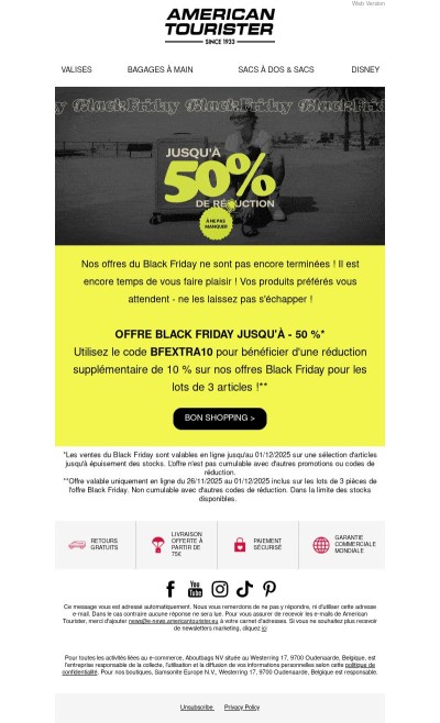 OFFRE BLACK FRIDAY JUSQU'À - 50 %