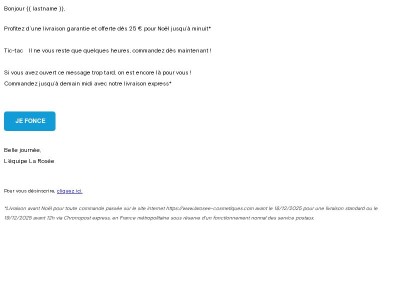 Commandez aujourd’hui, vous serez livré avant le 24/12