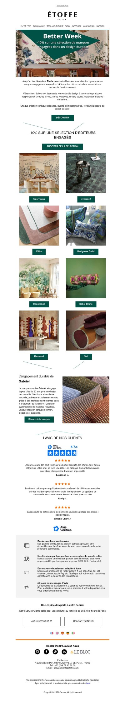 Better Week :  -10% sur une sélection de marques engagées dans un design plus durable