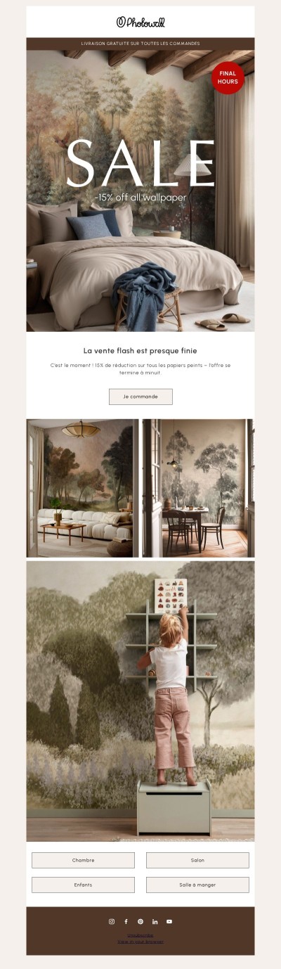 -15% sur tous les papiers peints 🤎