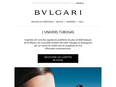 Découvrez les lunettes de soleil Bvlgari Tubogas