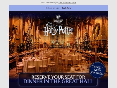 ❄️ Dinner in the Great Hall tickets on sale!