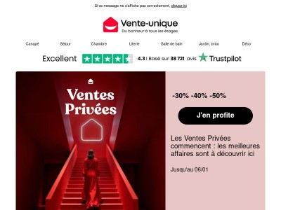 VENTES PRIVÉES 🔒 50% -40% -30% I Top départ pour les promotions