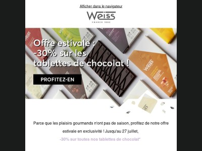 -30% sur les tablettes de chocolat 🎉