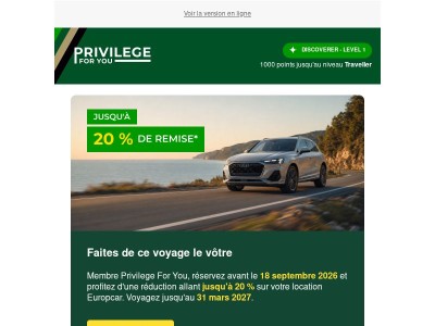 Planifiez votre voyage avant le 18 septembre