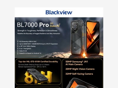 New Arrival Blackview Slim 6.78-inch Night Vision Camera 5G Rugged Phone