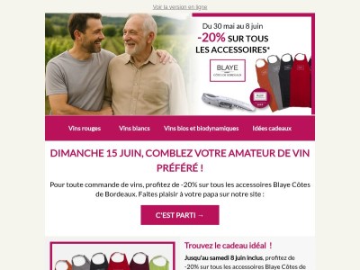 Fête des Pères :-20% sur tous les accessoires