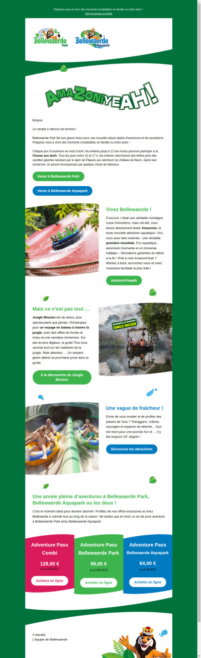 Bellewaerde Park rouvre à partir du 5 avril !