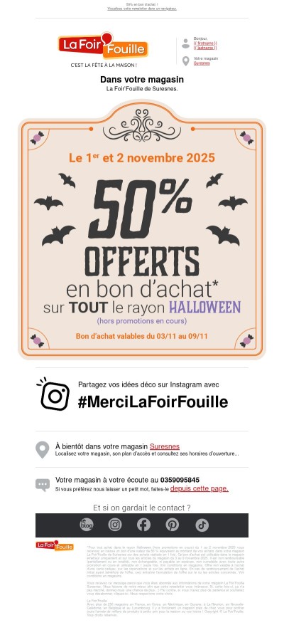 50% sur TOUT Halloween 🦇