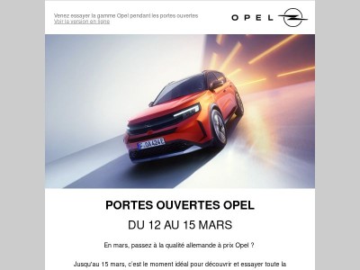 Portes Ouvertes Opel : offrez-vous la qualité allemande dès 15 900€