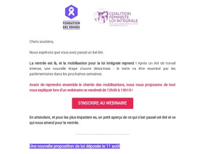 Loi intégrale : la mobilisation reprend !