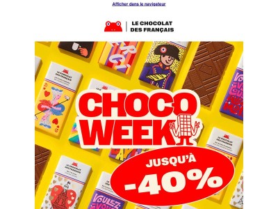 Jusqu'à -40% sur nos chocolats 🔥