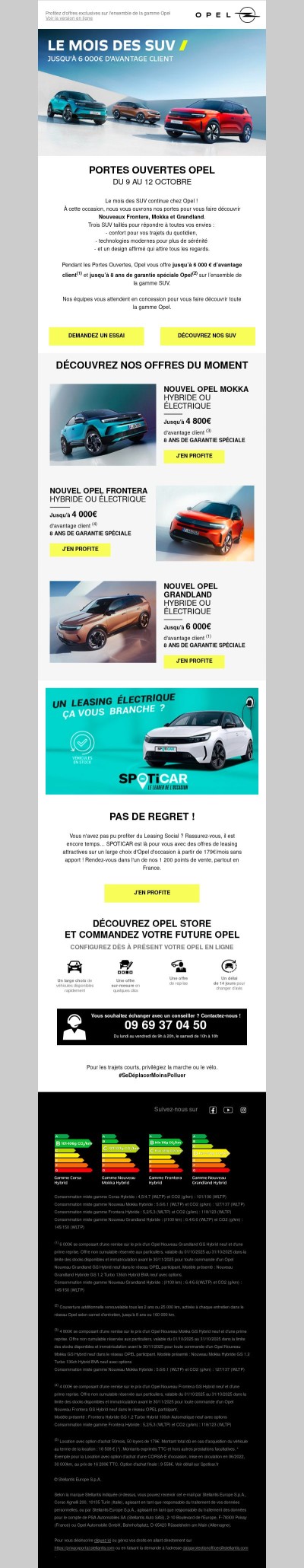 PORTES OUVERTES OPEL : JUSQU’À 6 000€ D'AVANTAGE CLIENT ET 8 ANS DE GARANTIE SPECIALE