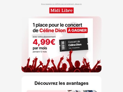 Céline Dion en concert : tentez votre chance avec Midi Libre 🎶