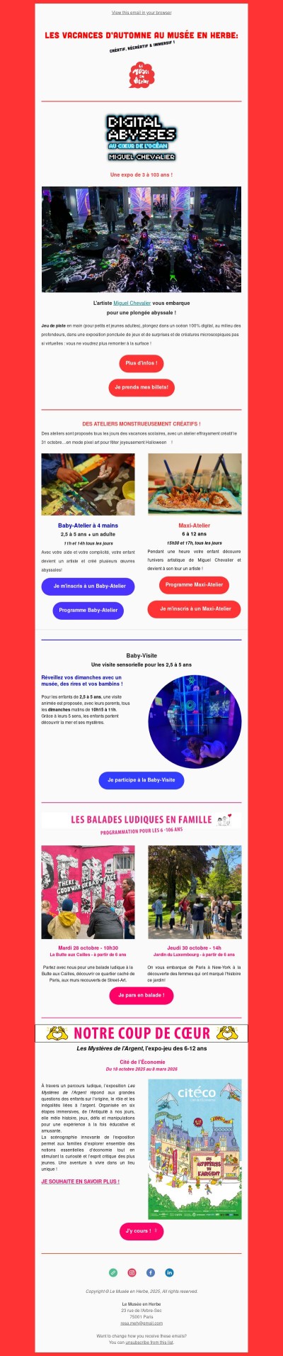 Les vacances d'Automne 🎃 au Musée en Herbe !