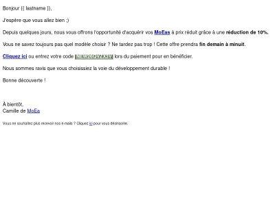Re : À propos de votre code promo