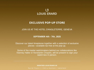 Visit Our Pop-Up Store at Hotel d’Angleterre, Geneva