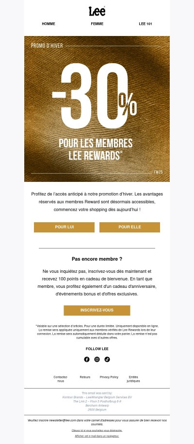 Promo d’hiver : 30 % de réduction pour les membres