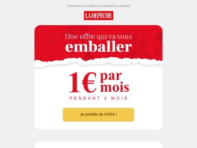 Derniers jours pour profiter de notre offre : 1€/mois pendant 2 mois