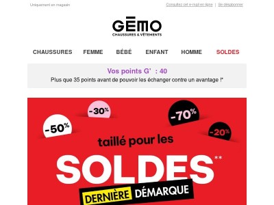 Soldes DERNIERE DEMARQUE : le 3ème produit OFFERT*