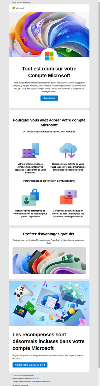     Bienvenue ! Votre compte Microsoft est accessible ici.