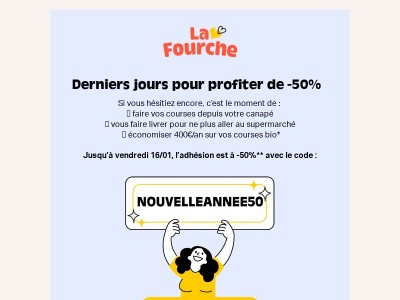 Derniers jours : votre adhésion à -50% 🚨