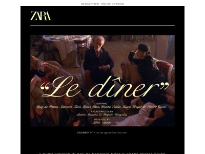 ZARA présente "Le Dîner"