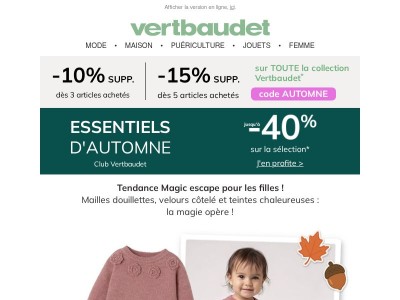 Ce week-end : jusqu'à -15% supplémentaires sur TOUT