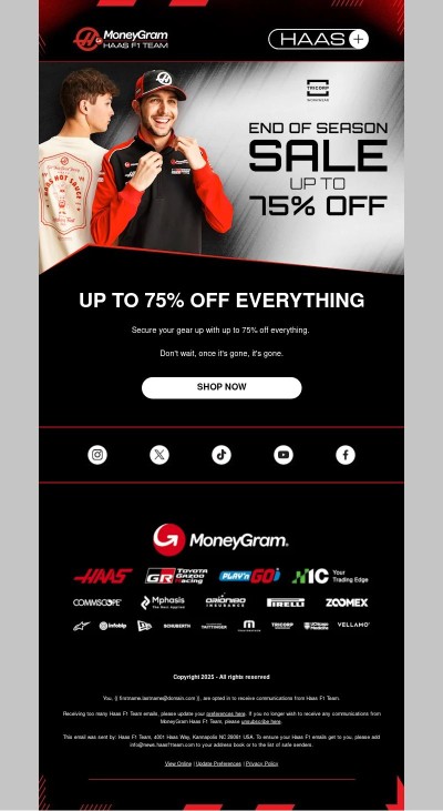 Up to 75% Off. Once it's gone, it's gone.