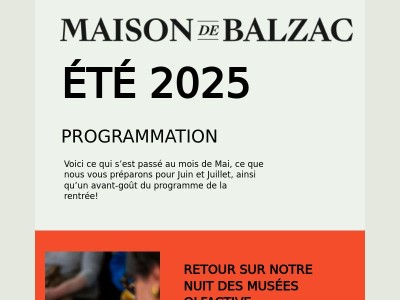 Juin et Juillet à la Maison de Balzac