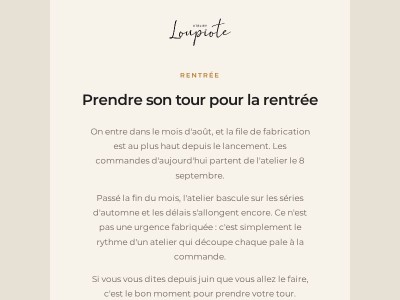 Prendre son tour pour la rentrée