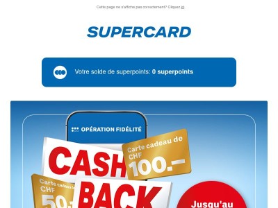 Dernière chance: recevez jusqu'à CHF 100.– sous la forme d'une carte cadeau!