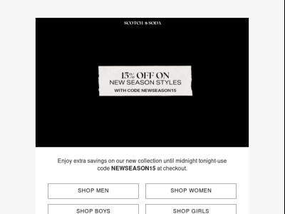15% Off New In | Ends Tonight