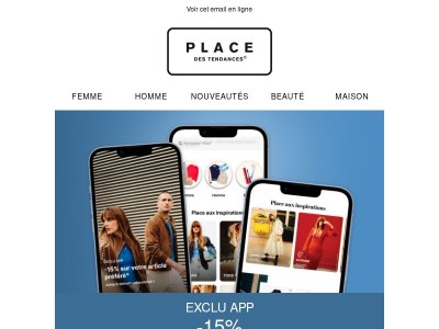 Exclu App : -15% sur toute la mode
