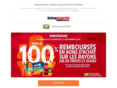 Jusqu’à 100% remboursés sur vos jus et sodas 🥤