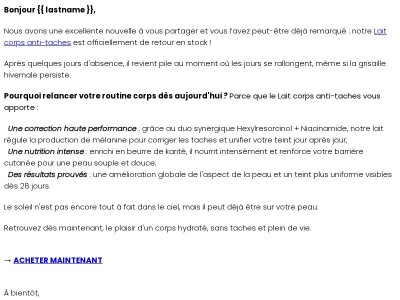 Le Lait Corps est de retour !