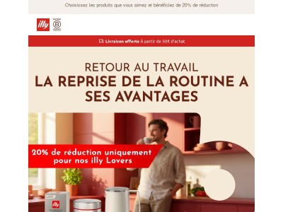 20% de réduction sur le catalogue, la promotion retour au travail