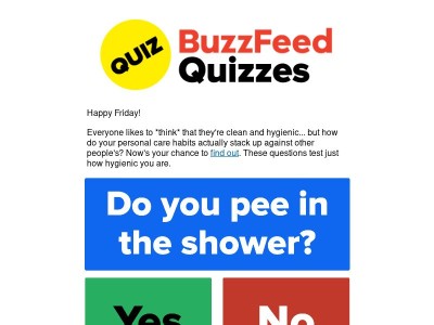 Only people with good hygiene can pass this quiz