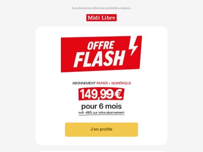 🔥 Offre Flash : Abonnement papier + numérique à -48% pendant 6 mois ! 🔥
