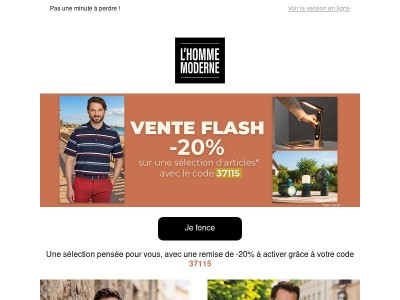 Vente Flash : -20% sur une sélection d'articles