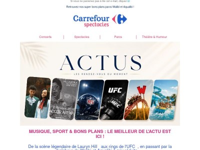 Faites le plein de sensations à prix mini...Lauryn Hill, Calema, UFC ! 🎤

